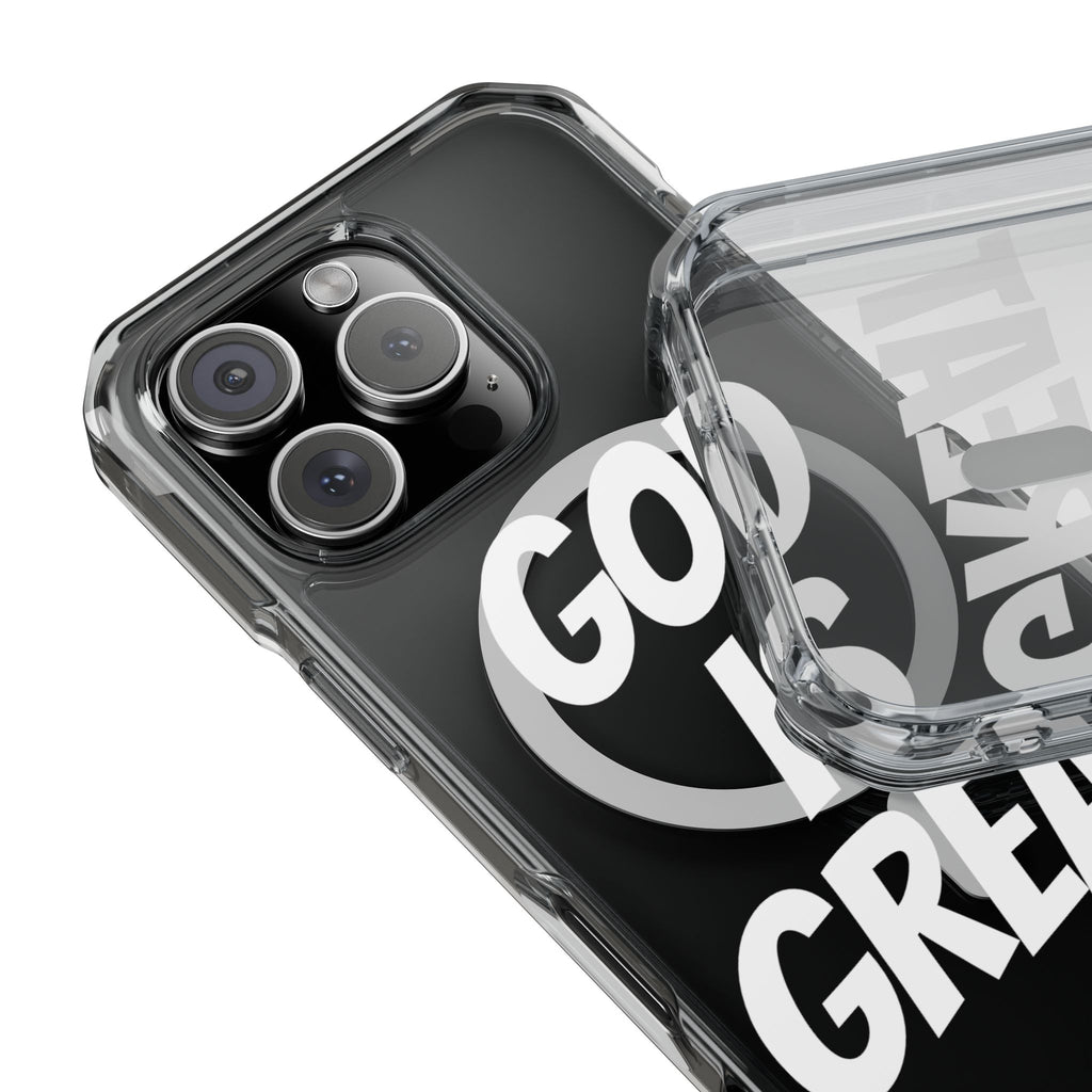 Magnetic Phone Case with Inspirational Design - God is Great, Clear Protective Cover, Gift for Christians, Motivational Quote Case, [...]