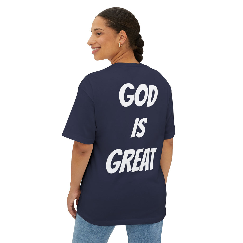 Unisex Oversized Boxy Tee - God is Great, Casual Streetwear Shirt, Gift for Friends, Inspirational Apparel, Everyday Comfort Tee