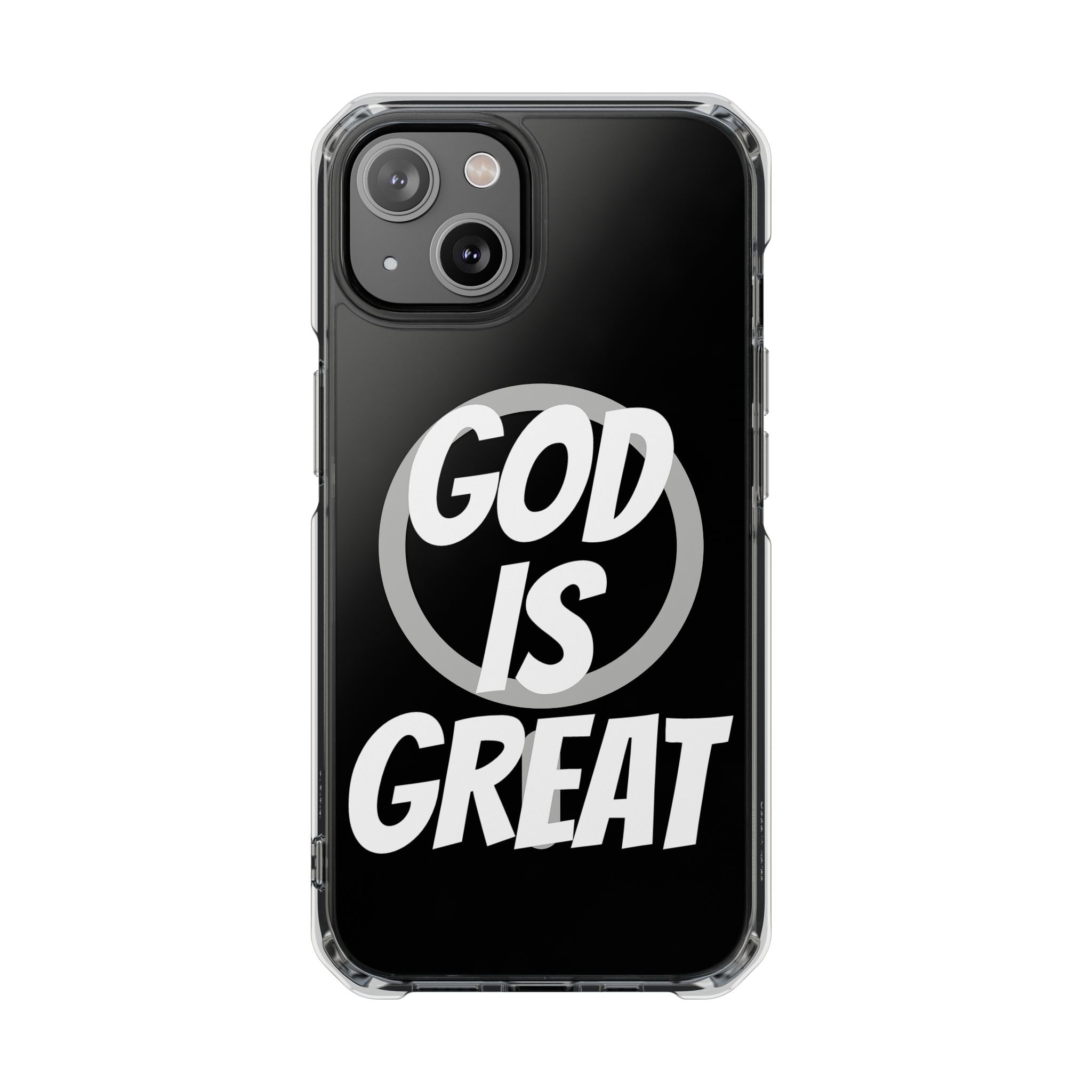 Magnetic Phone Case with Inspirational Design - God is Great, Clear Protective Cover, Gift for Christians, Motivational Quote Case, [...]