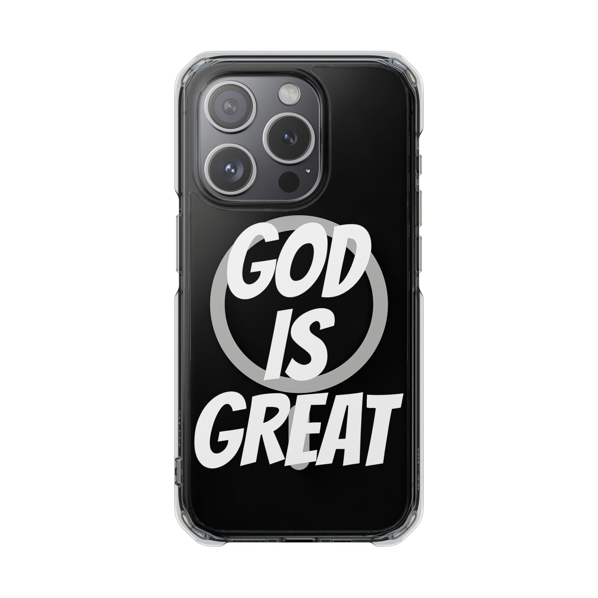 Magnetic Phone Case with Inspirational Design - God is Great, Clear Protective Cover, Gift for Christians, Motivational Quote Case, [...]
