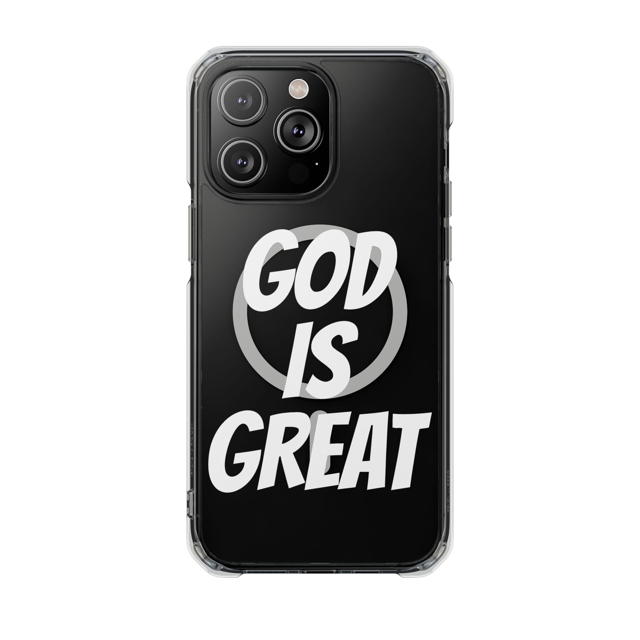 Magnetic Phone Case with Inspirational Design - God is Great, Clear Protective Cover, Gift for Christians, Motivational Quote Case, [...]