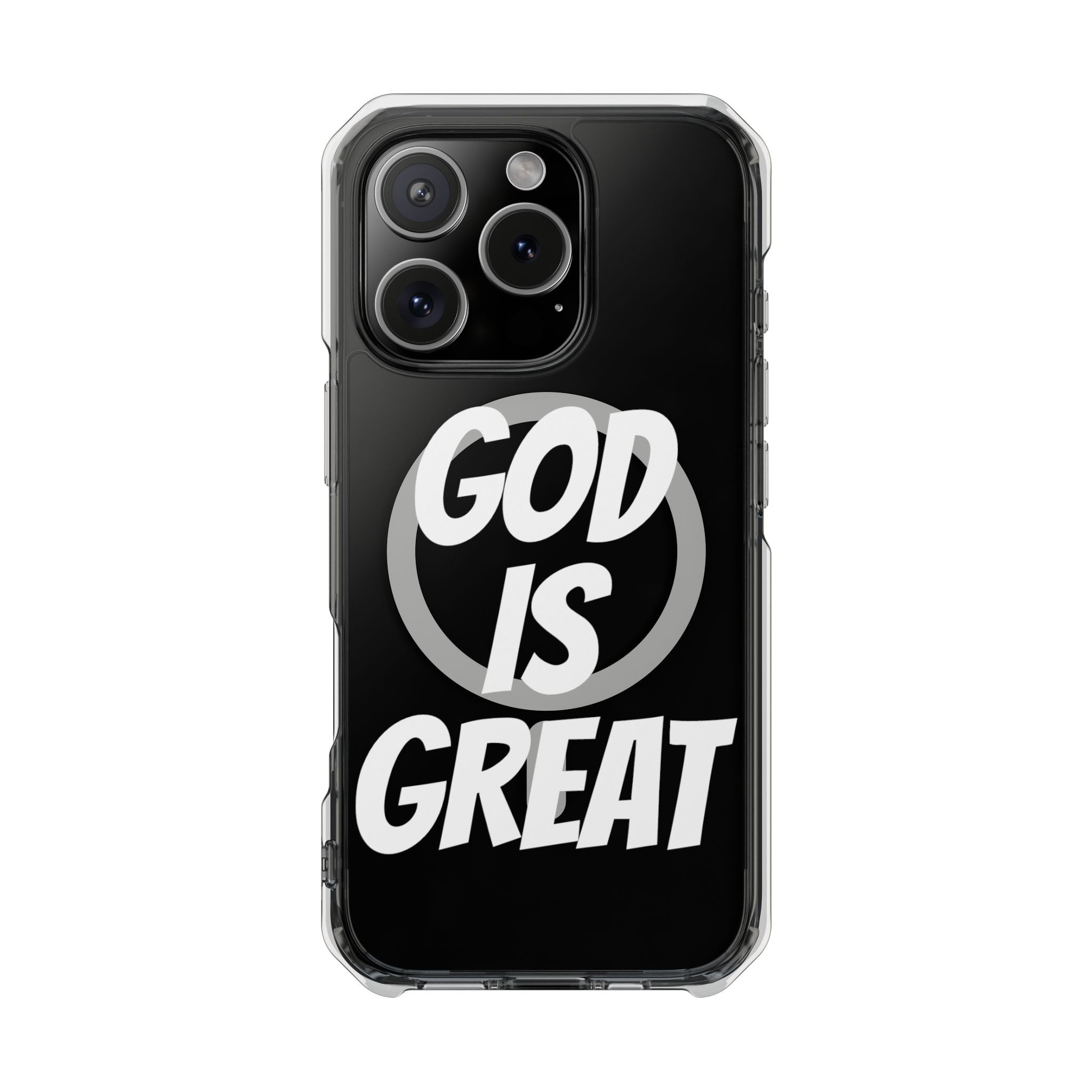 Magnetic Phone Case with Inspirational Design - God is Great, Clear Protective Cover, Gift for Christians, Motivational Quote Case, [...]