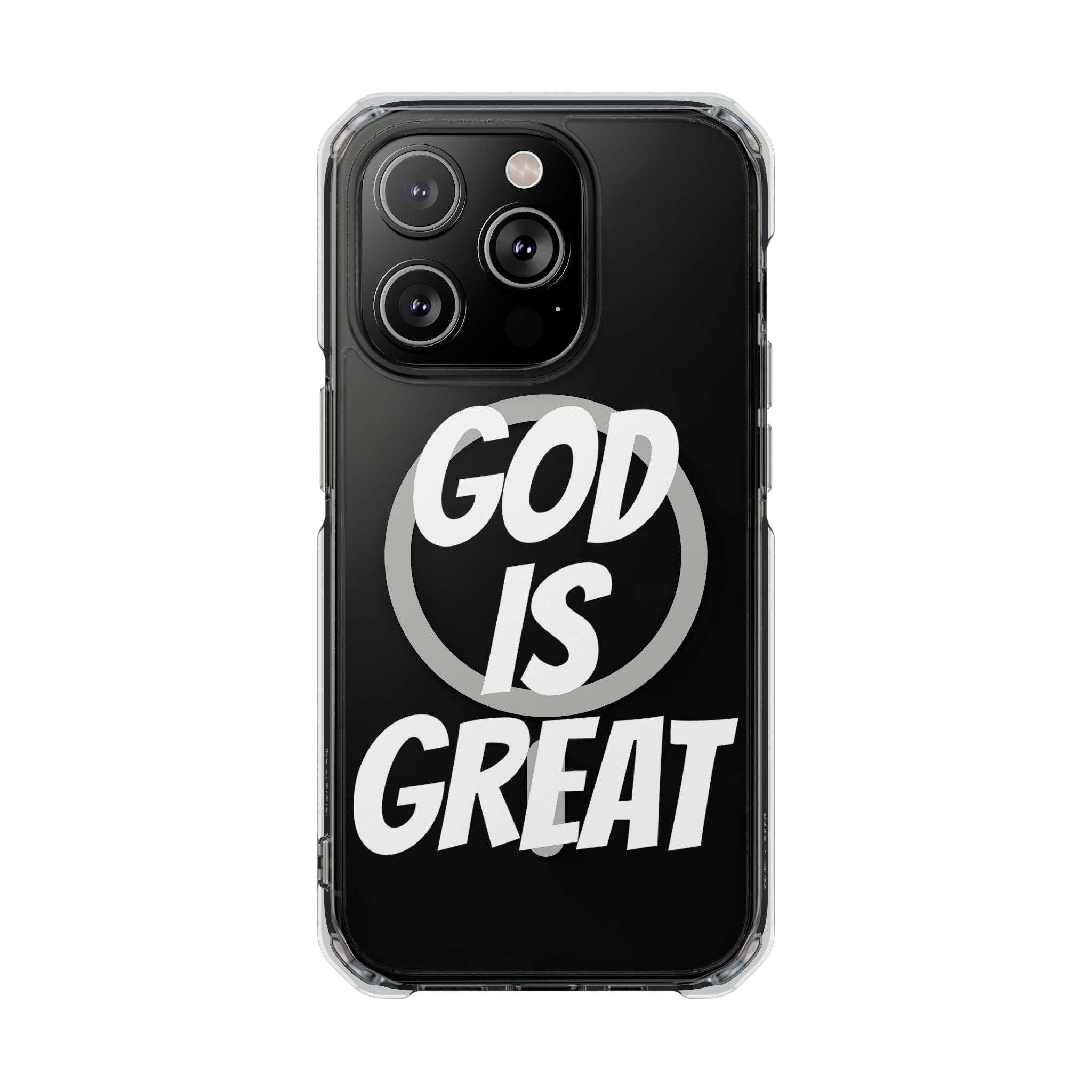 Magnetic Phone Case with Inspirational Design - God is Great, Clear Protective Cover, Gift for Christians, Motivational Quote Case, [...]