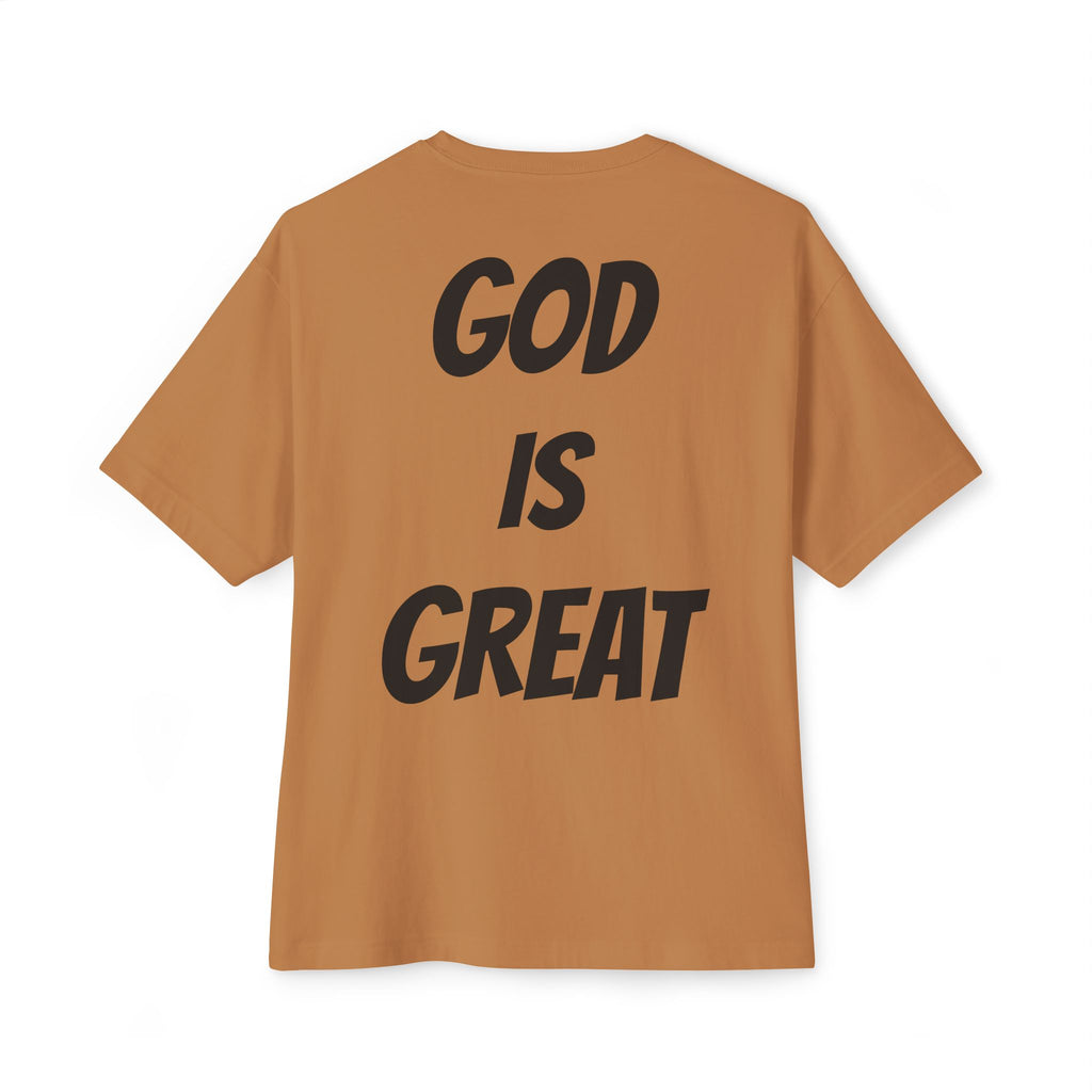 Unisex Oversized Boxy Tee - God is Great, Casual Streetwear Shirt, Gift for Friends, Inspirational Apparel, Everyday Comfort Tee