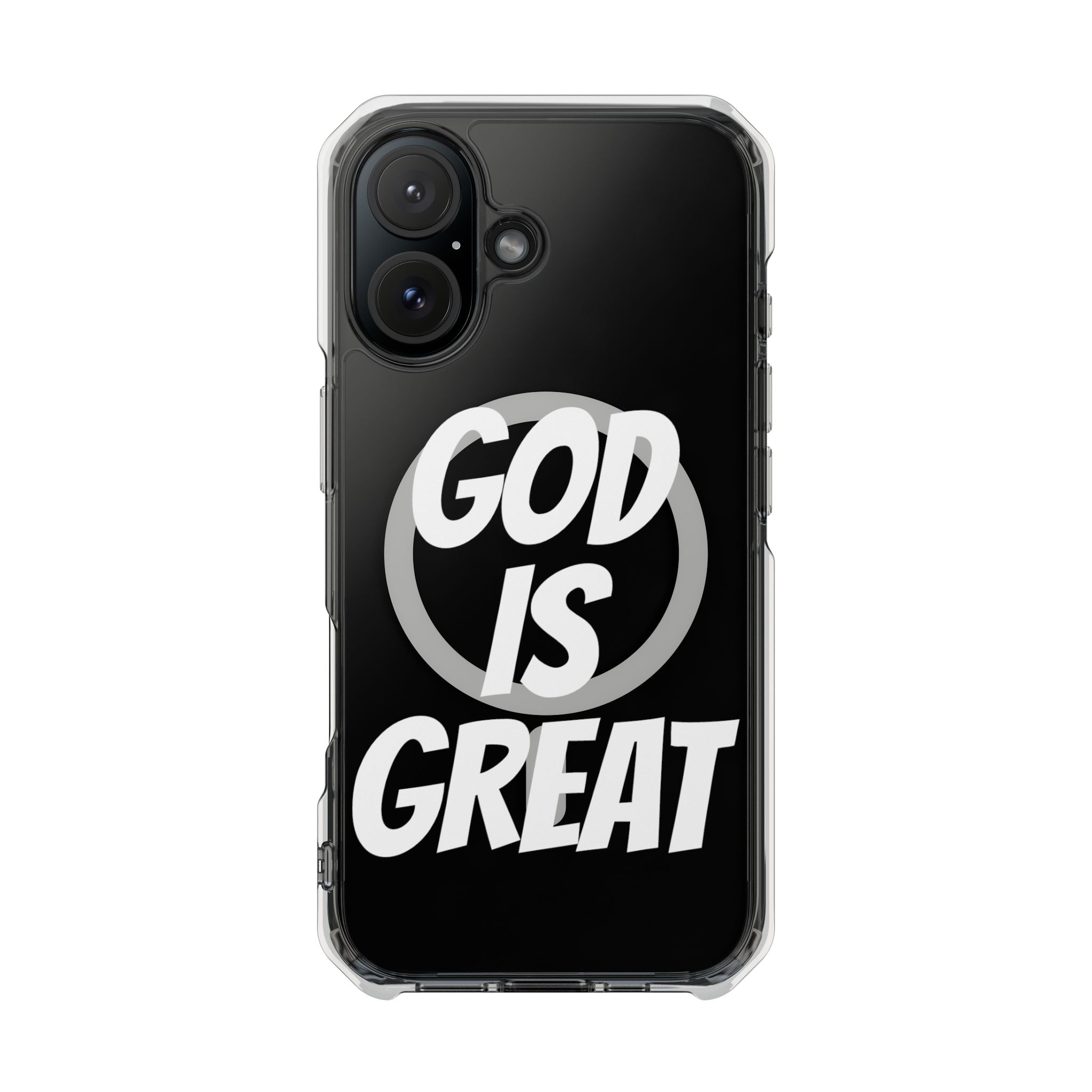 Magnetic Phone Case with Inspirational Design - God is Great, Clear Protective Cover, Gift for Christians, Motivational Quote Case, [...]