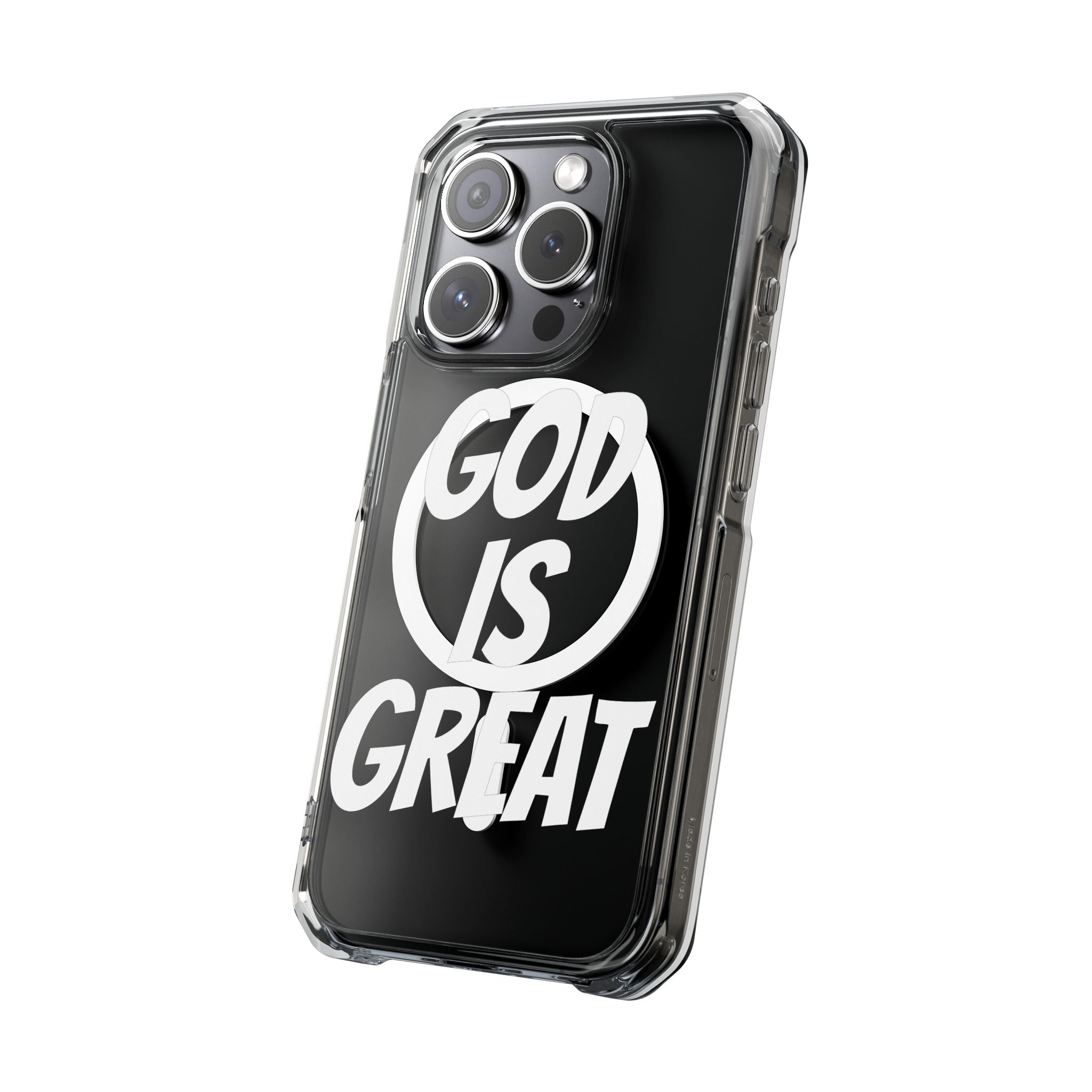 Magnetic Phone Case with Inspirational Design - God is Great, Clear Protective Cover, Gift for Christians, Motivational Quote Case, [...]