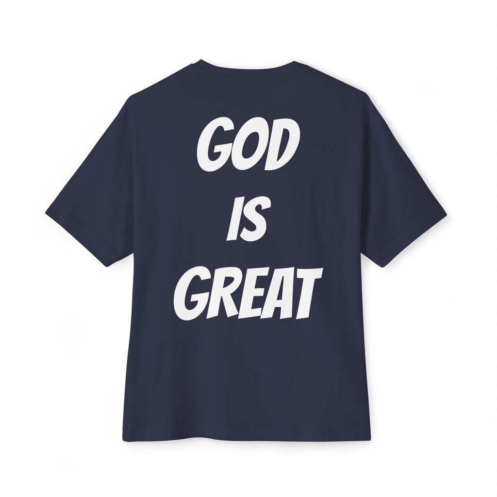Unisex Oversized Boxy Tee - God is Great, Casual Streetwear Shirt, Gift for Friends, Inspirational Apparel, Everyday Comfort Tee