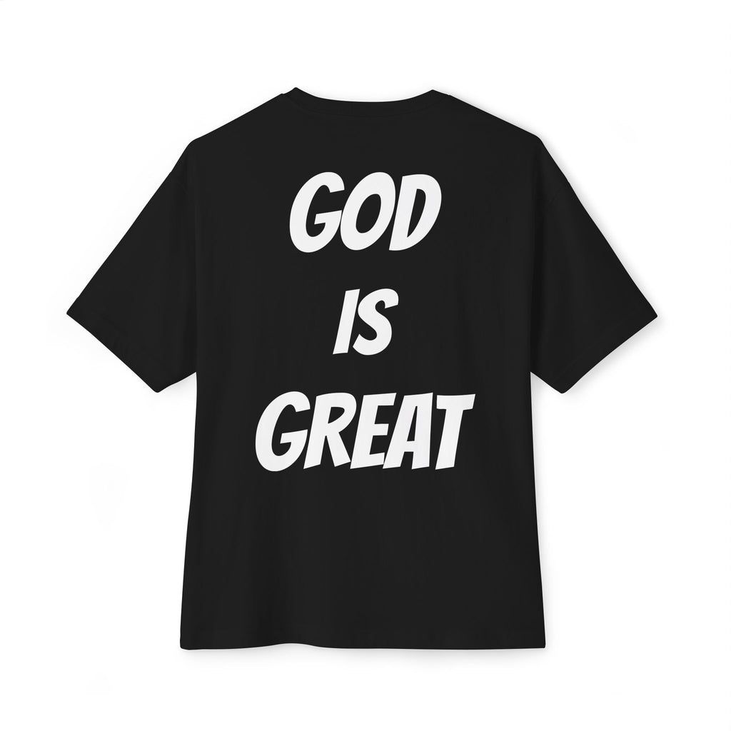 Unisex Oversized Boxy Tee - God is Great, Casual Streetwear Shirt, Gift for Friends, Inspirational Apparel, Everyday Comfort Tee