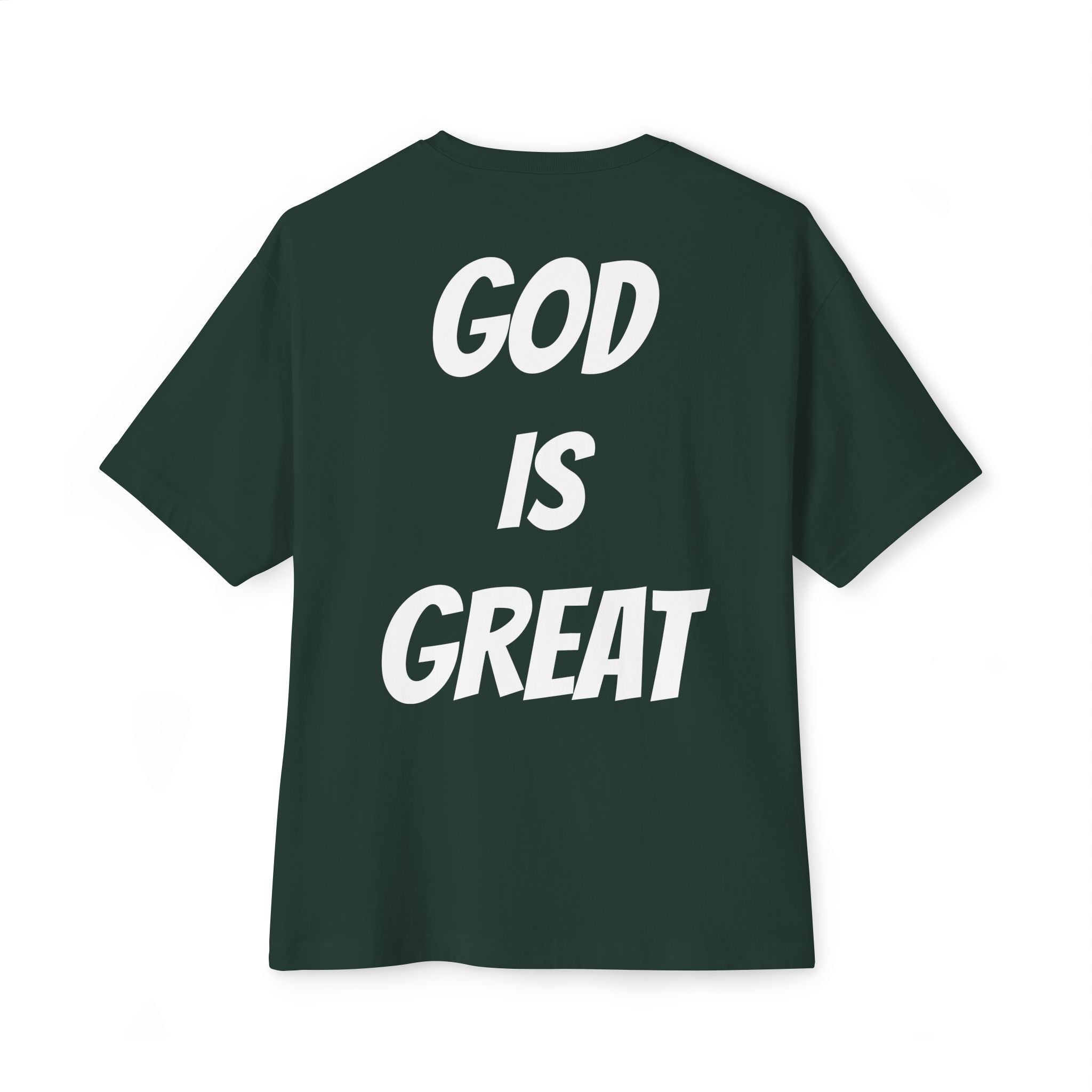 Unisex Oversized Boxy Tee - God is Great, Casual Streetwear Shirt, Gift for Friends, Inspirational Apparel, Everyday Comfort Tee