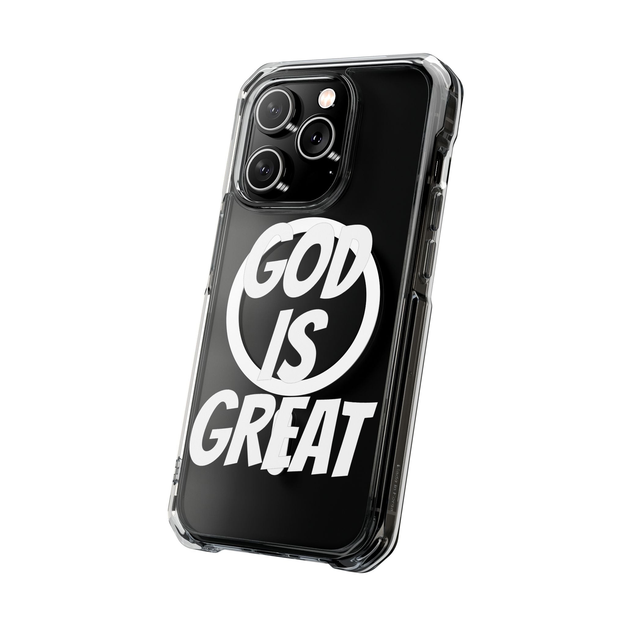 Magnetic Phone Case with Inspirational Design - God is Great, Clear Protective Cover, Gift for Christians, Motivational Quote Case, [...]