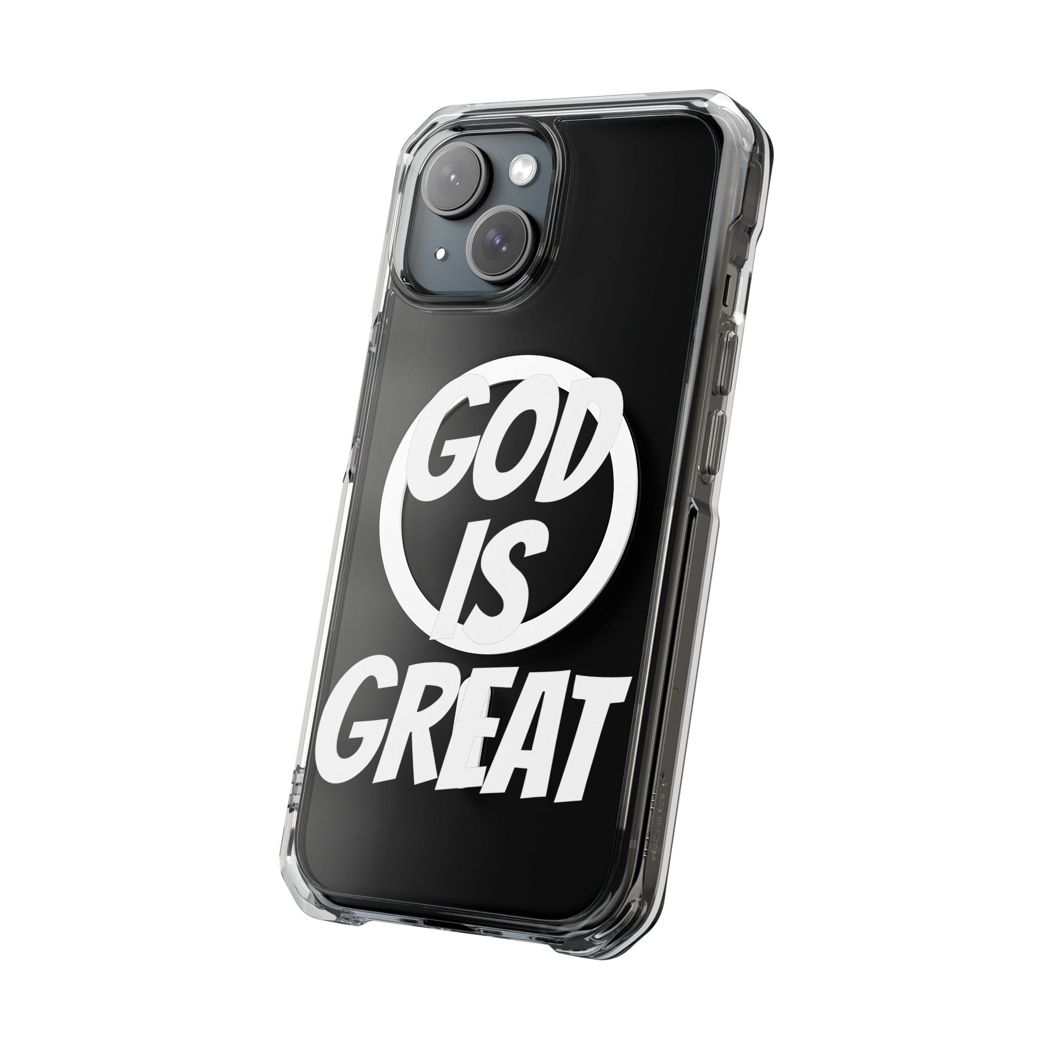 Magnetic Phone Case with Inspirational Design - God is Great, Clear Protective Cover, Gift for Christians, Motivational Quote Case, [...]