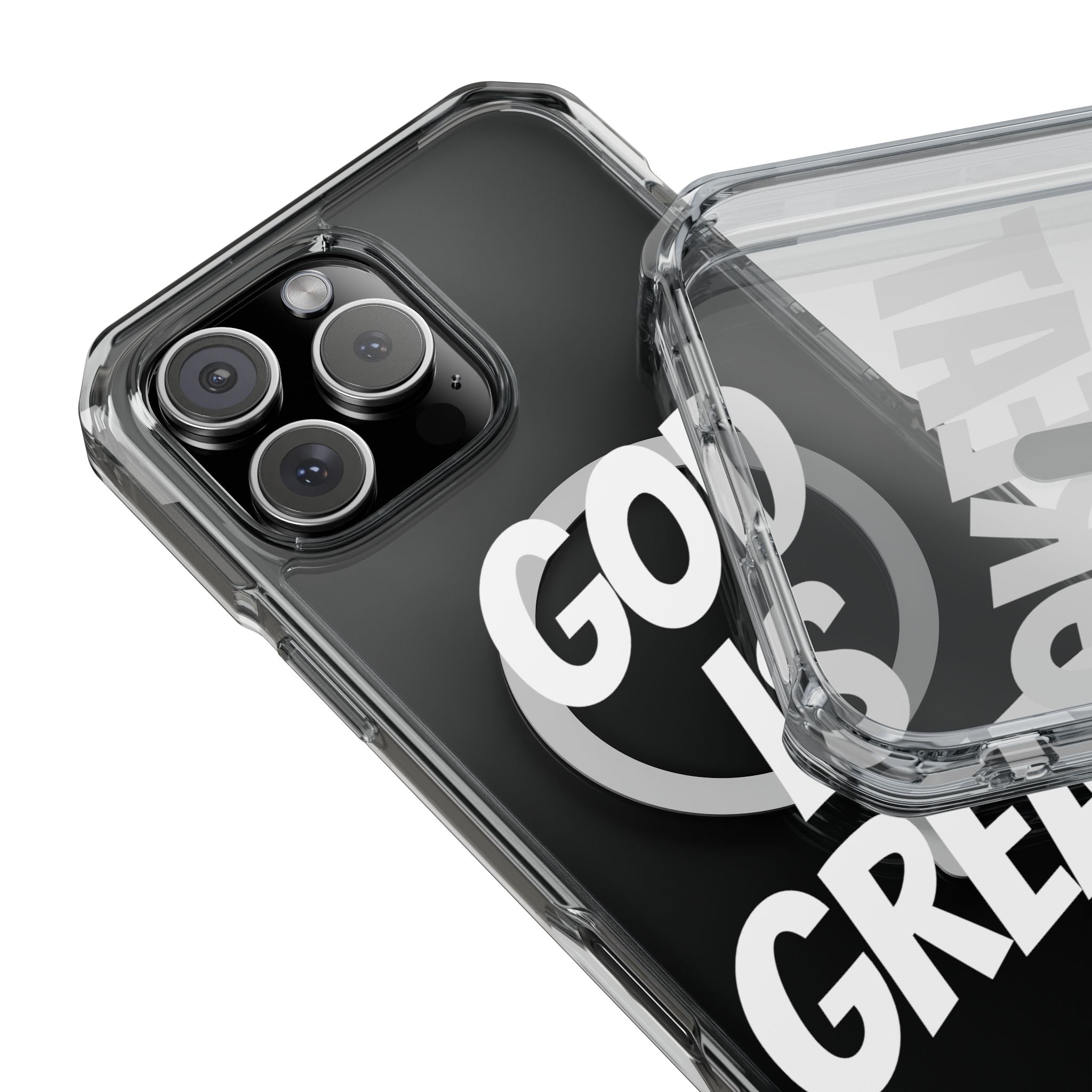Magnetic Phone Case with Inspirational Design - God is Great, Clear Protective Cover, Gift for Christians, Motivational Quote Case, [...]