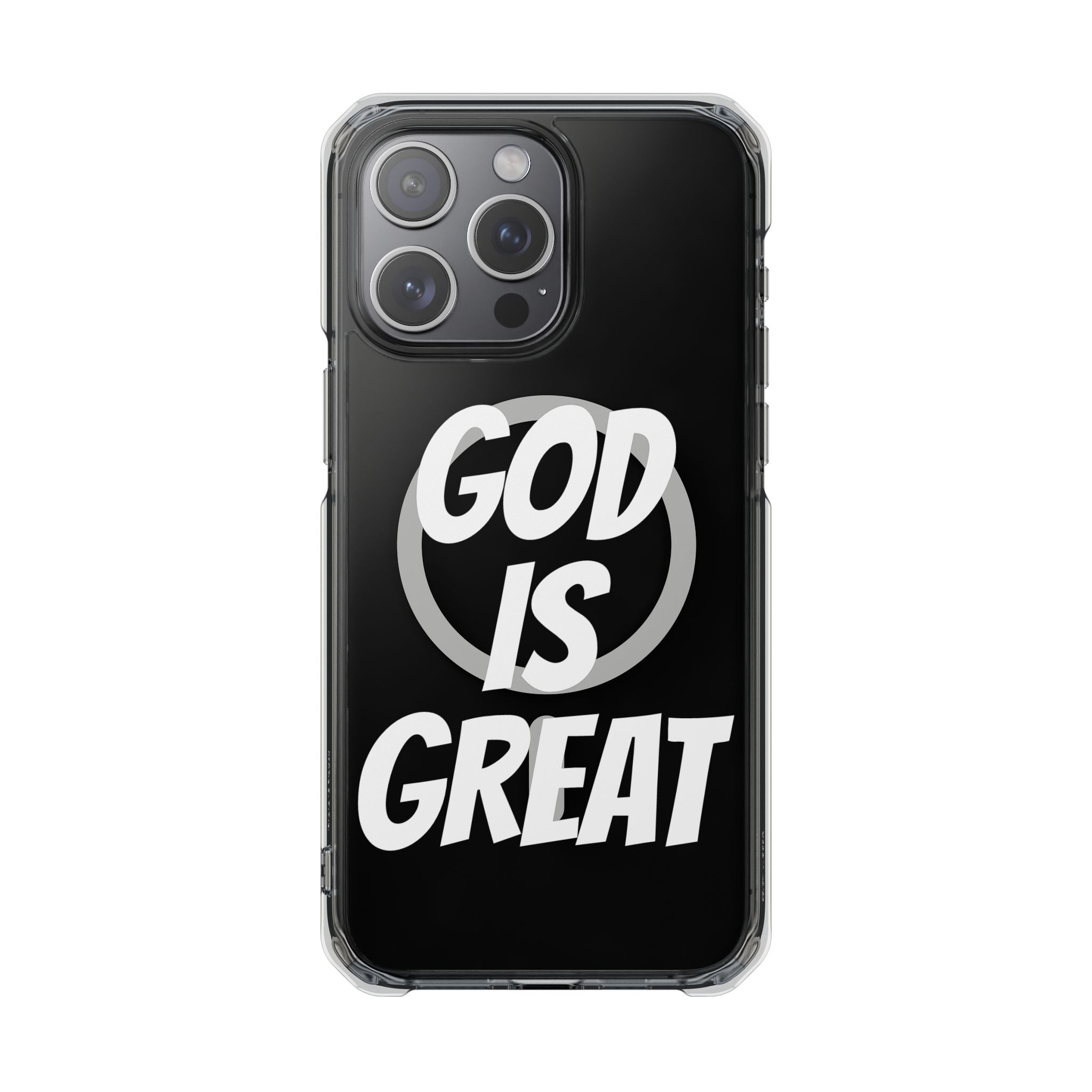 Magnetic Phone Case with Inspirational Design - God is Great, Clear Protective Cover, Gift for Christians, Motivational Quote Case, [...]