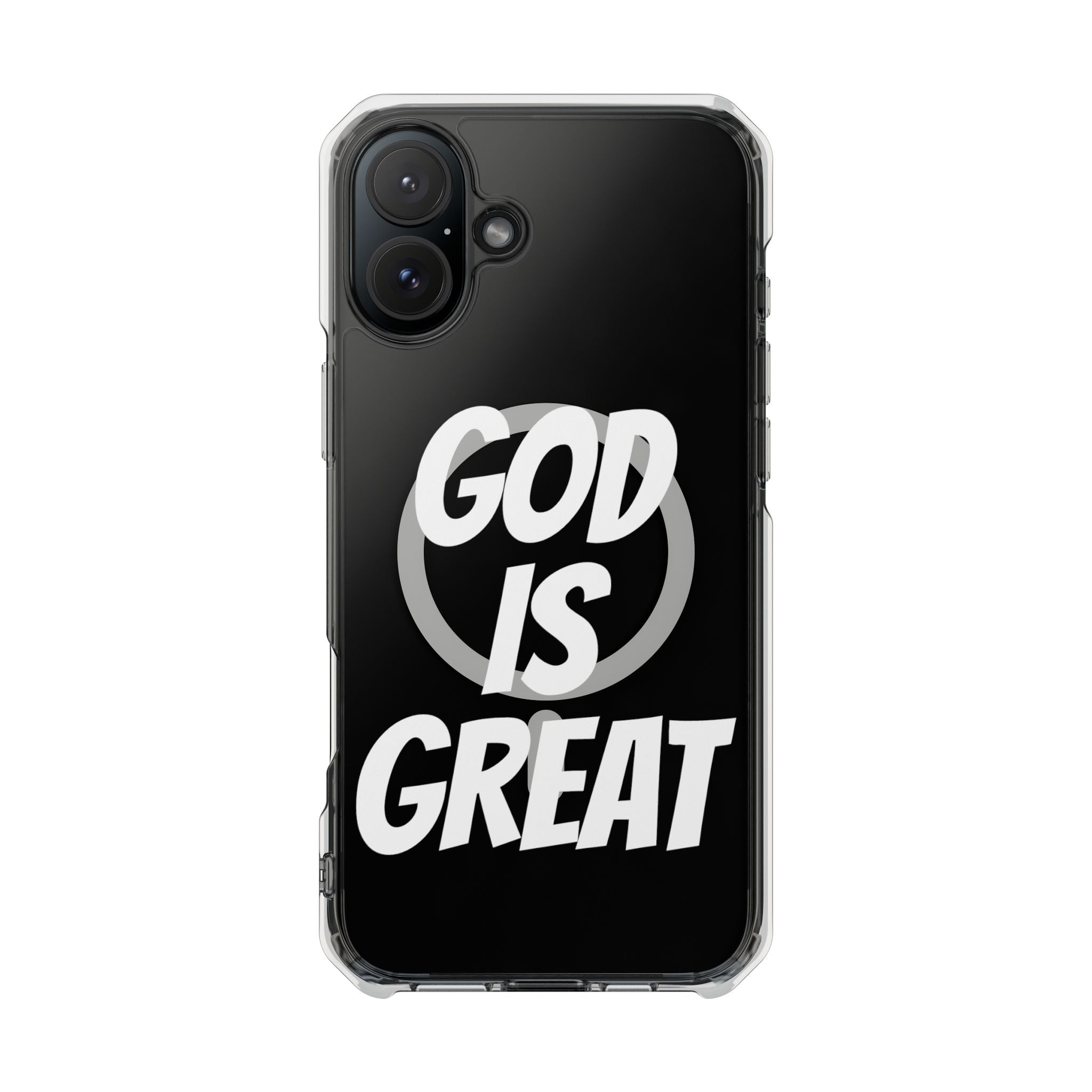 Magnetic Phone Case with Inspirational Design - God is Great, Clear Protective Cover, Gift for Christians, Motivational Quote Case, [...]