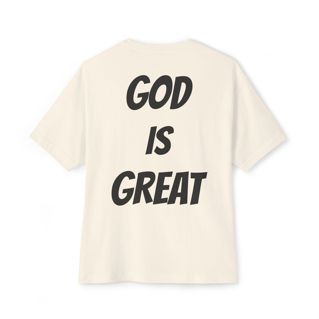 Unisex Oversized Boxy Tee - God is Great, Casual Streetwear Shirt, Gift for Friends, Inspirational Apparel, Everyday Comfort Tee