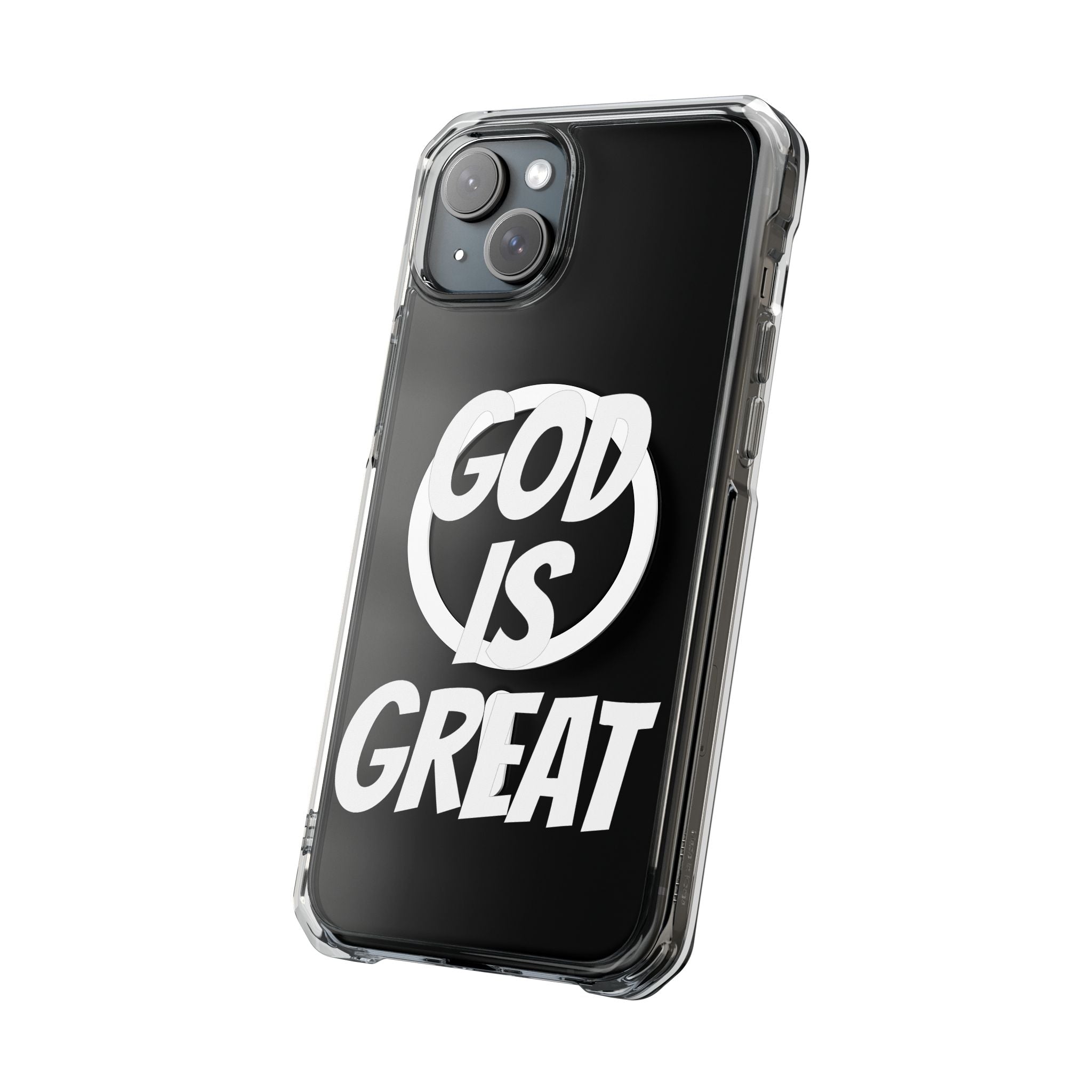 Magnetic Phone Case with Inspirational Design - God is Great, Clear Protective Cover, Gift for Christians, Motivational Quote Case, [...]