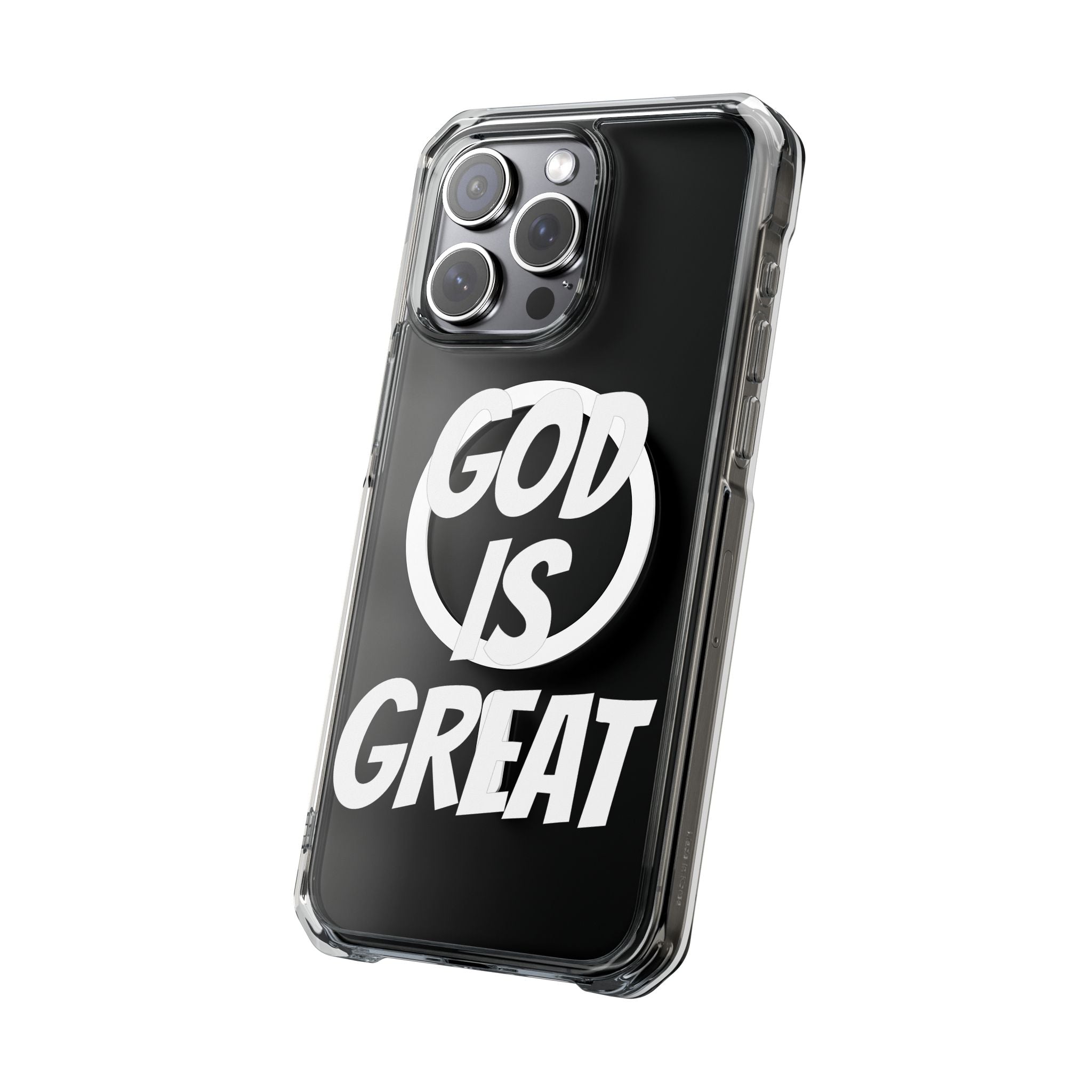 Magnetic Phone Case with Inspirational Design - God is Great, Clear Protective Cover, Gift for Christians, Motivational Quote Case, [...]