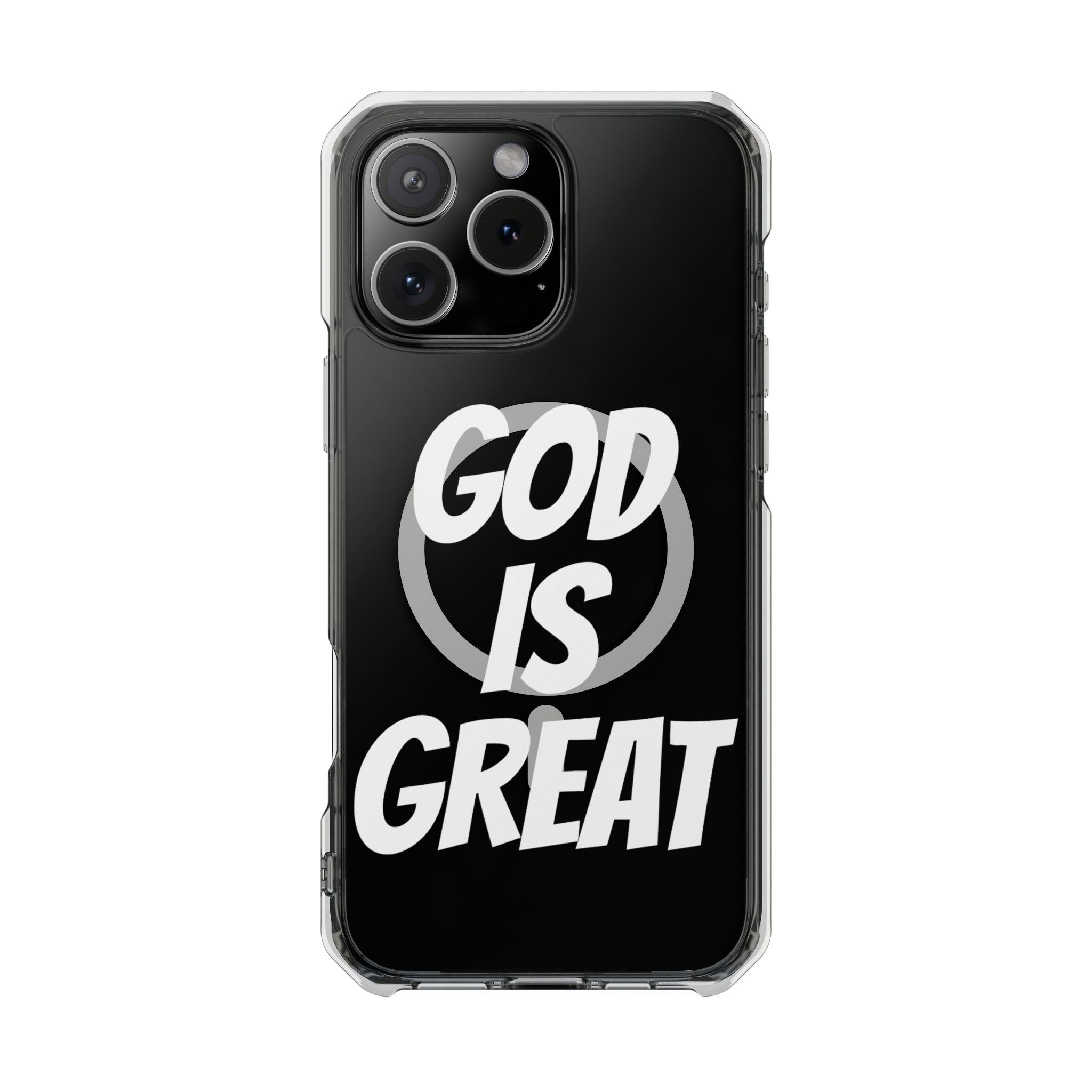 Magnetic Phone Case with Inspirational Design - God is Great, Clear Protective Cover, Gift for Christians, Motivational Quote Case, [...]