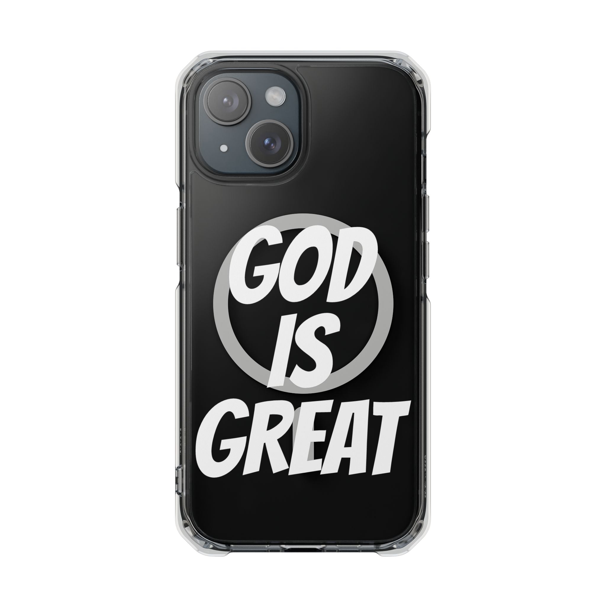 Magnetic Phone Case with Inspirational Design - God is Great, Clear Protective Cover, Gift for Christians, Motivational Quote Case, [...]